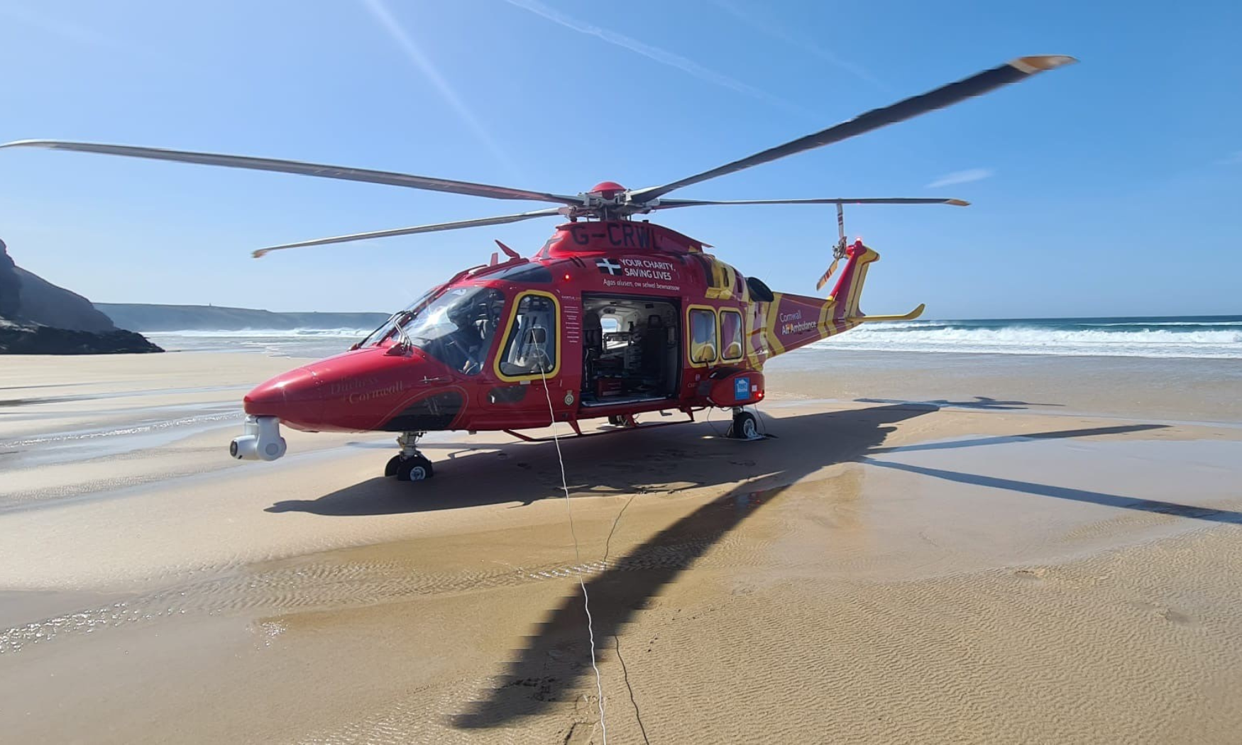 Cornwall air ambulance keeping you safe on the beach