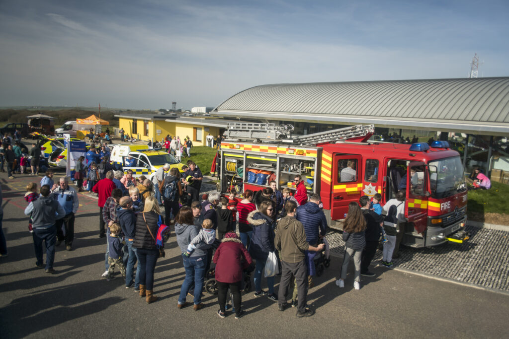 Thousands attended the Blue Light Day at Cornwall Air Ambulance. Credit Max Willcock