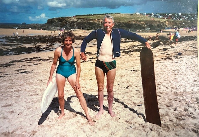 Patient Donald Morris with wife Pamela at Harlyn Bay