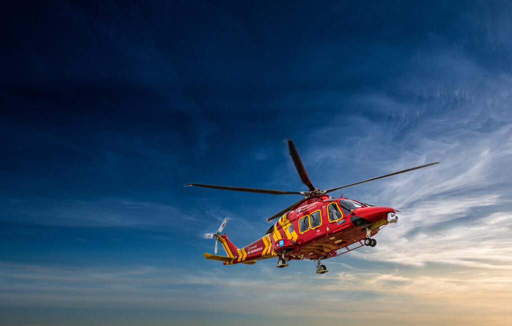 Helicopter in Blue Sky