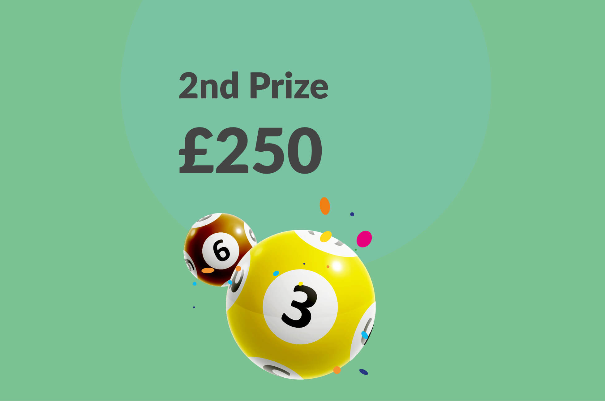 a lottery balls with numbers on them 2ndprize