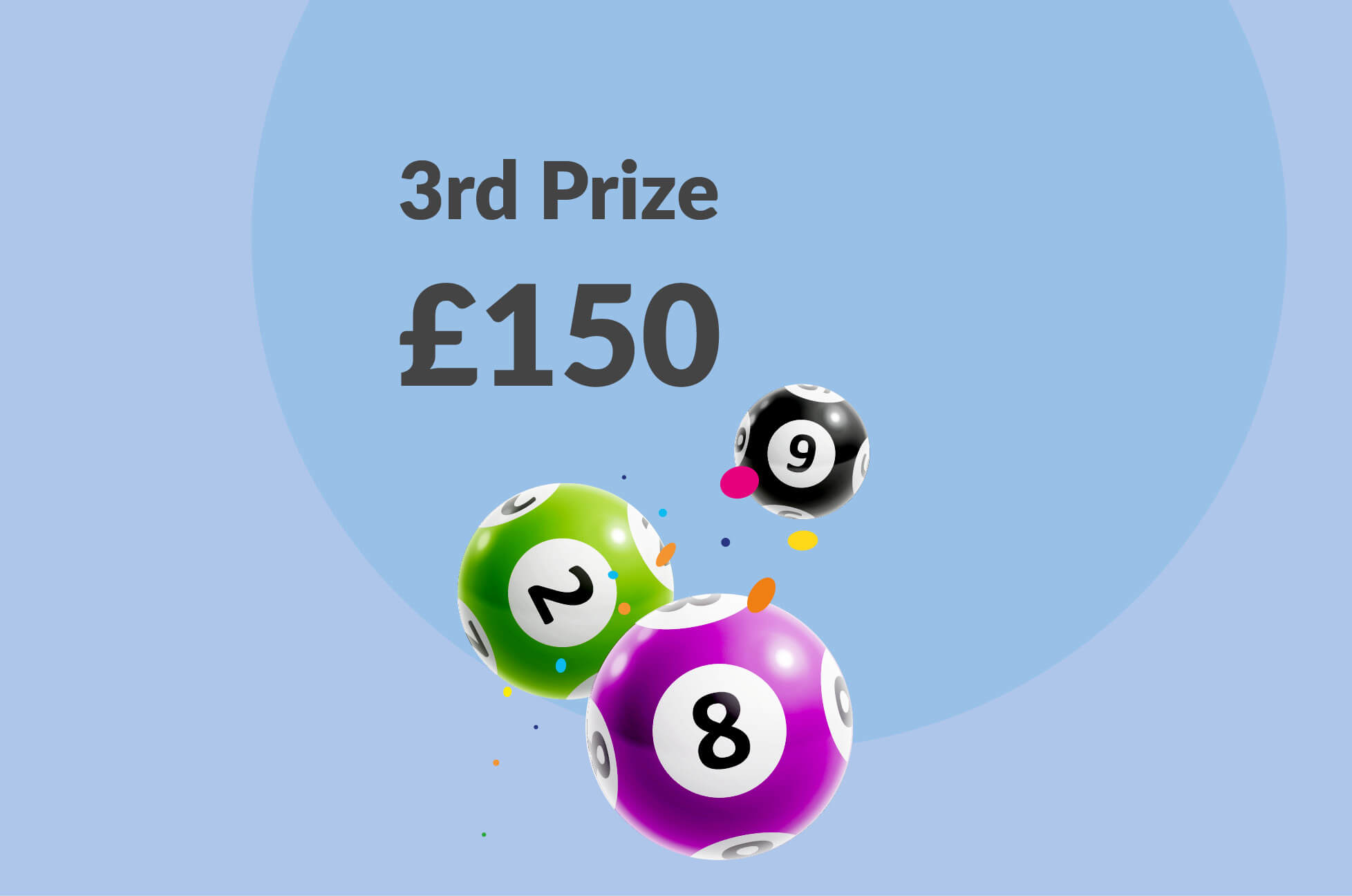 a lottery balls with numbers on them 3rdprize