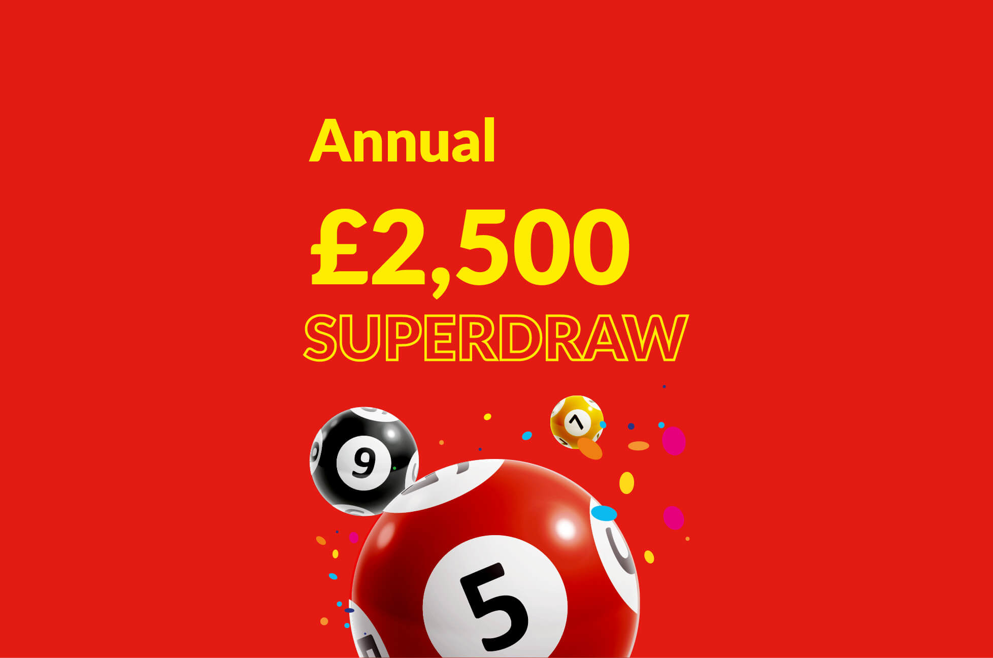 a lottery balls with numbers on them annual superdraw prize