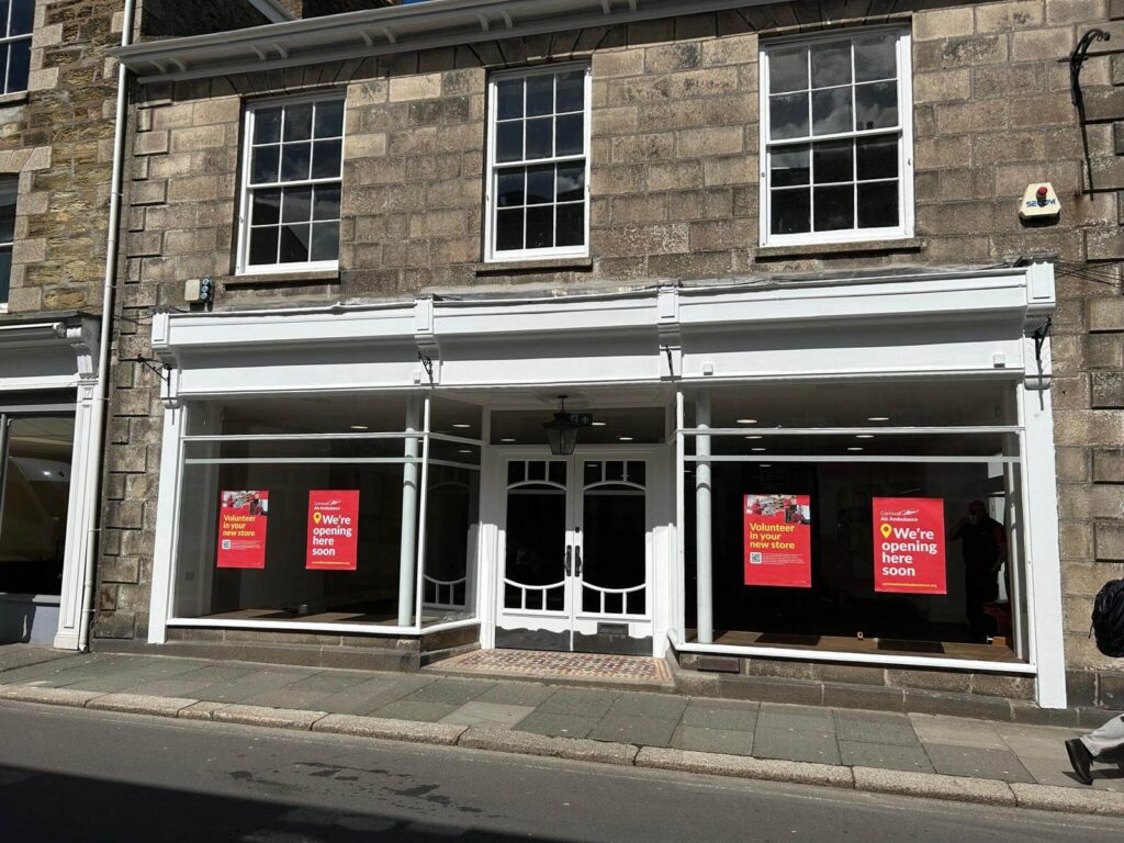 Shop front of Cornwall Air Ambulance retail shop