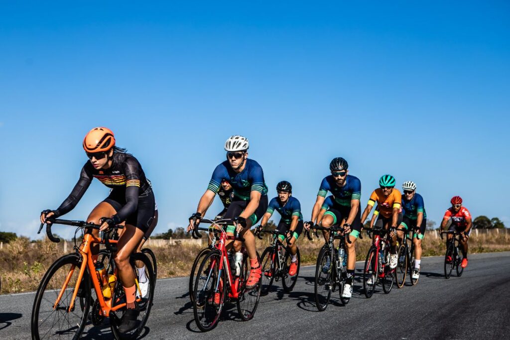 Road Cycing In A Group