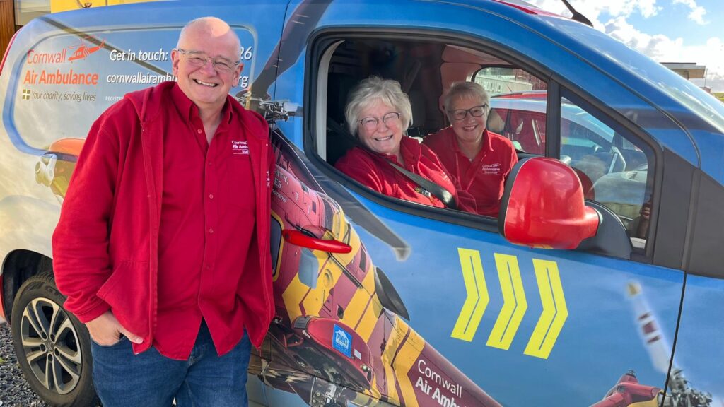 Volunteer Jar Collection Team at the charity van