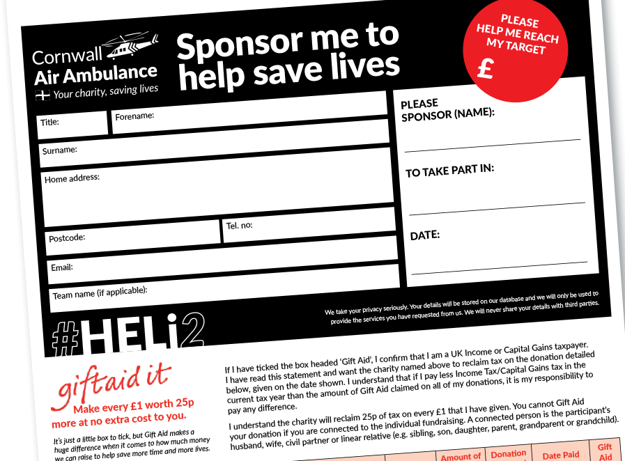 image showing a section of a Sponsor Form
